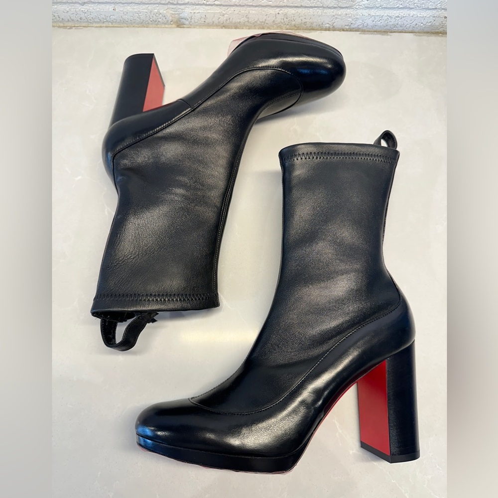 Christian Louboutin Black Leather Boots AS IS